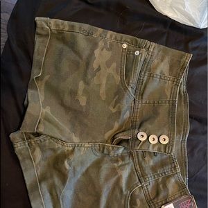 High waisted camo shorts